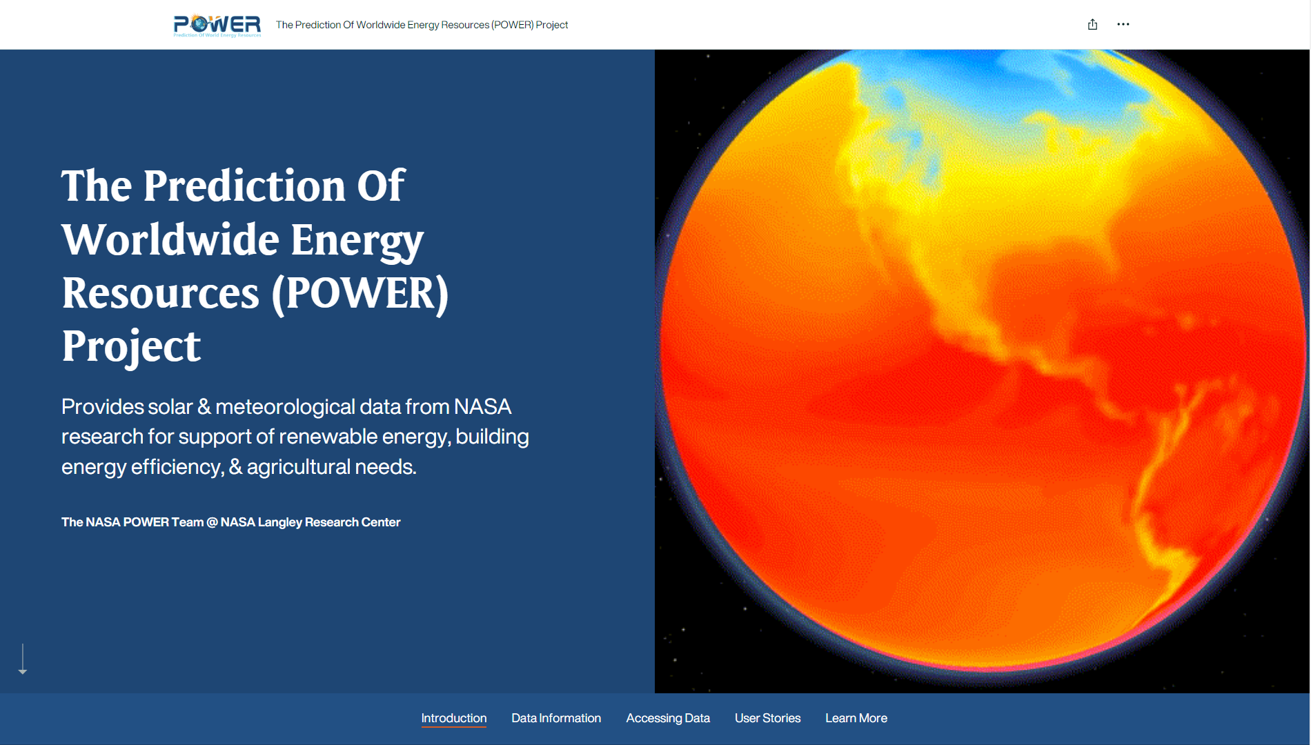 Esri StoryMap - About the POWER Project